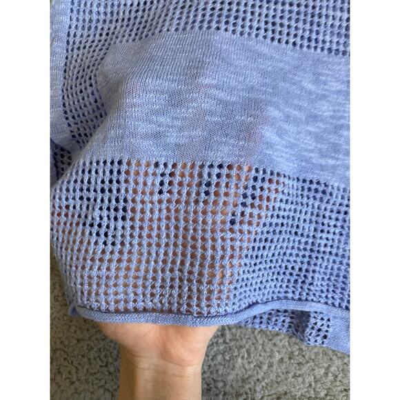 In Cashmere Sweater Small Open Knit Linen Sheer Oversize 3/4 Sleeve Pullove Boho - Picture 9 of 16